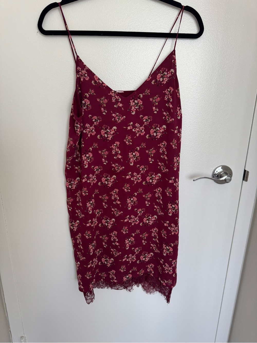 H&M Burgundy Floral Slip Mini Dress